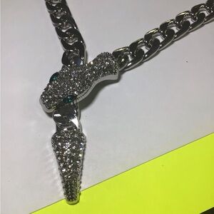 plated chain with stones